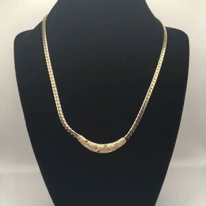 Snake Chain Rhinestone Necklace. 17" Length.